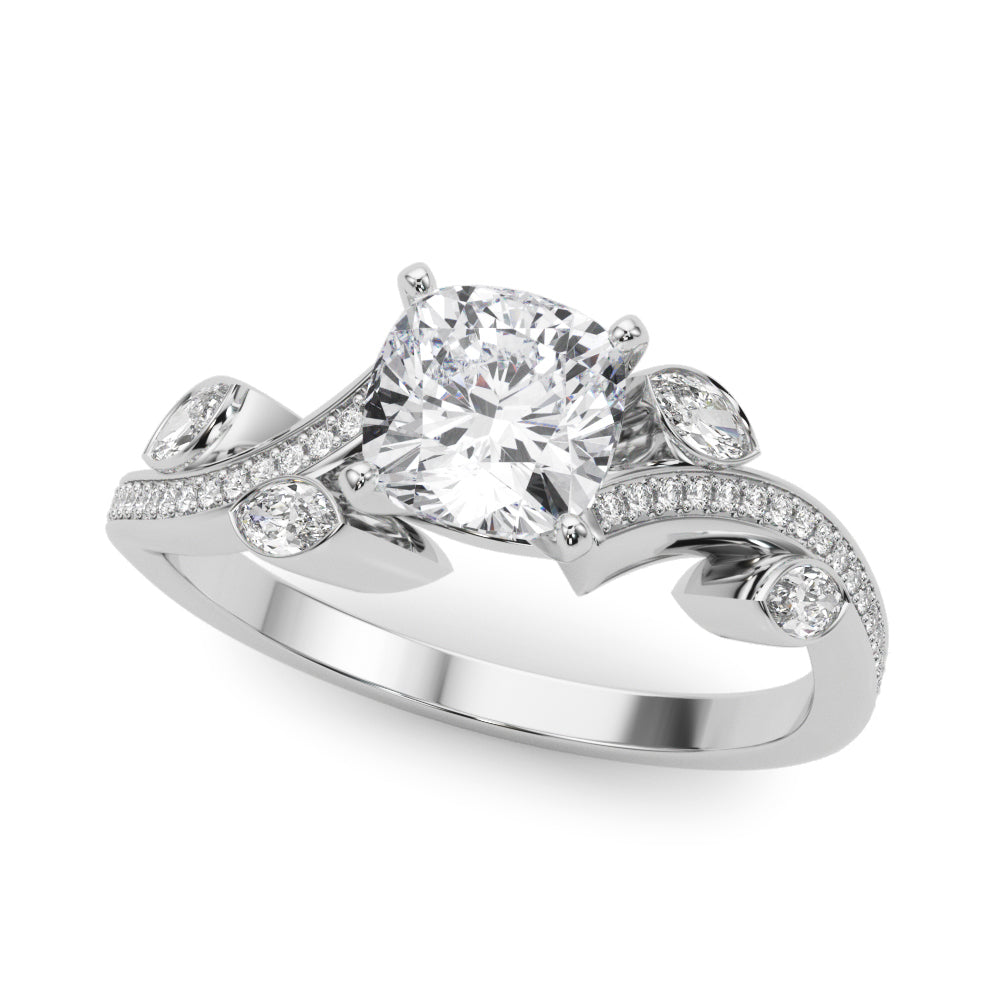 Marquise Accented Bypass Engagement Ring