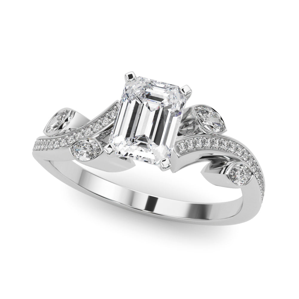 Marquise Accented Bypass Engagement Ring