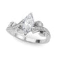 Marquise Accented Bypass Engagement Ring