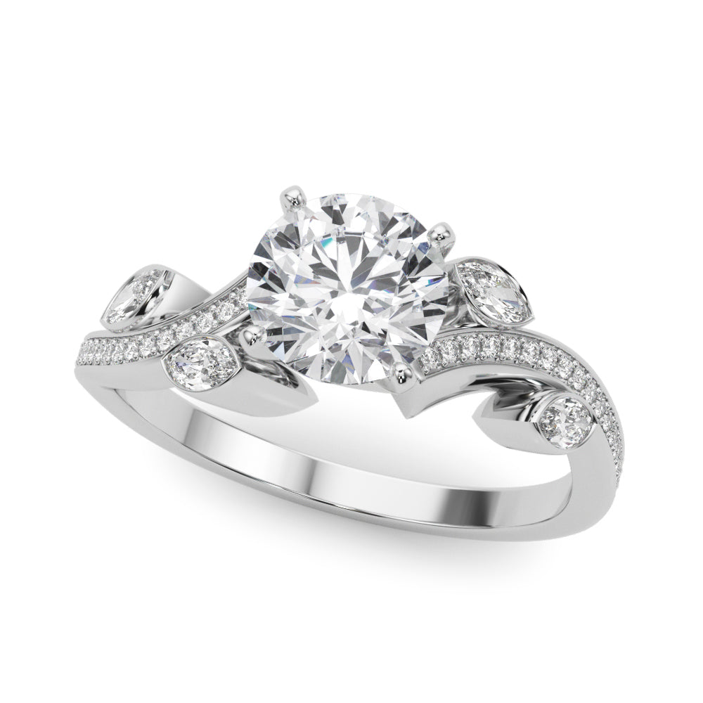 Marquise Accented Bypass Engagement Ring