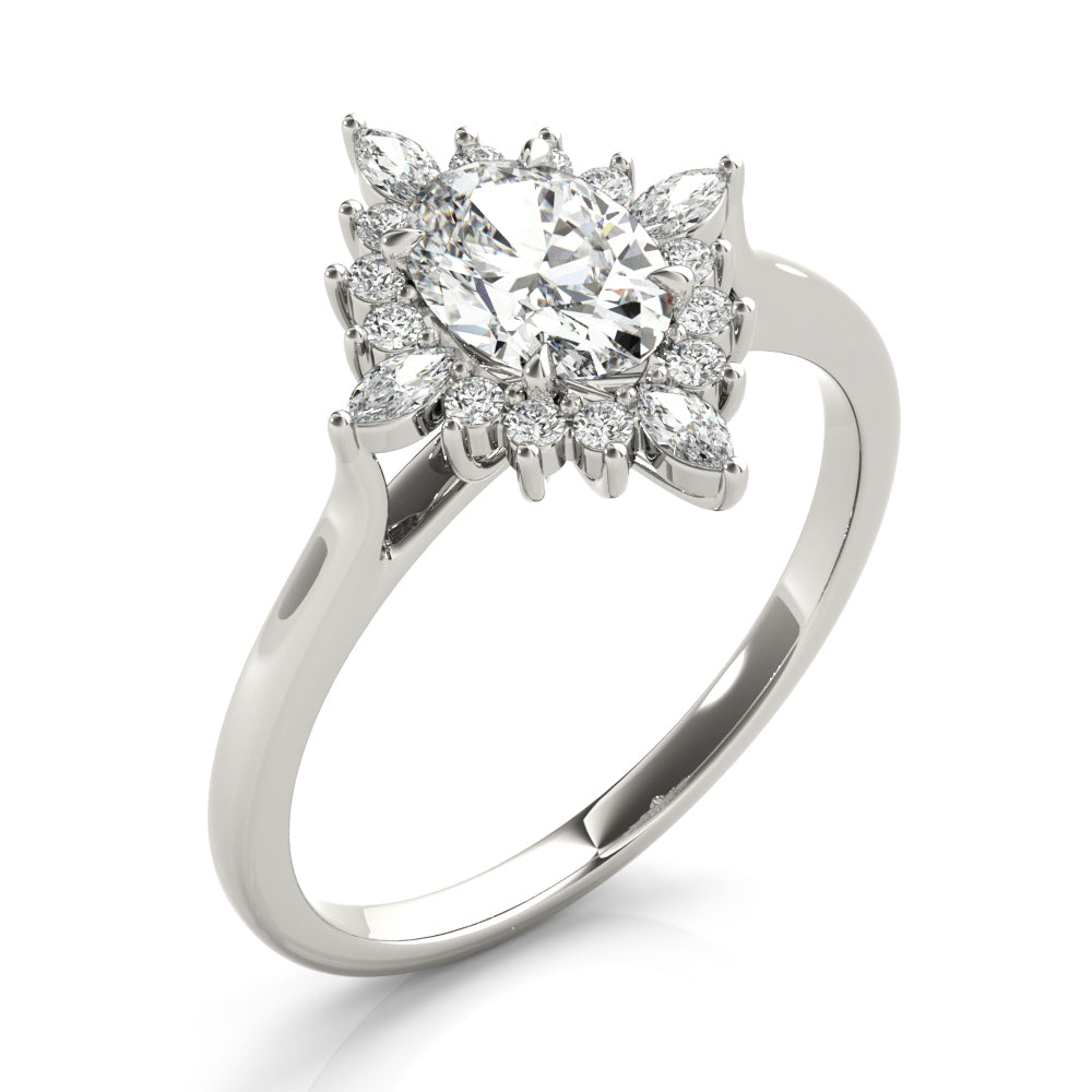 Oval-Cut Halo Engagement Ring