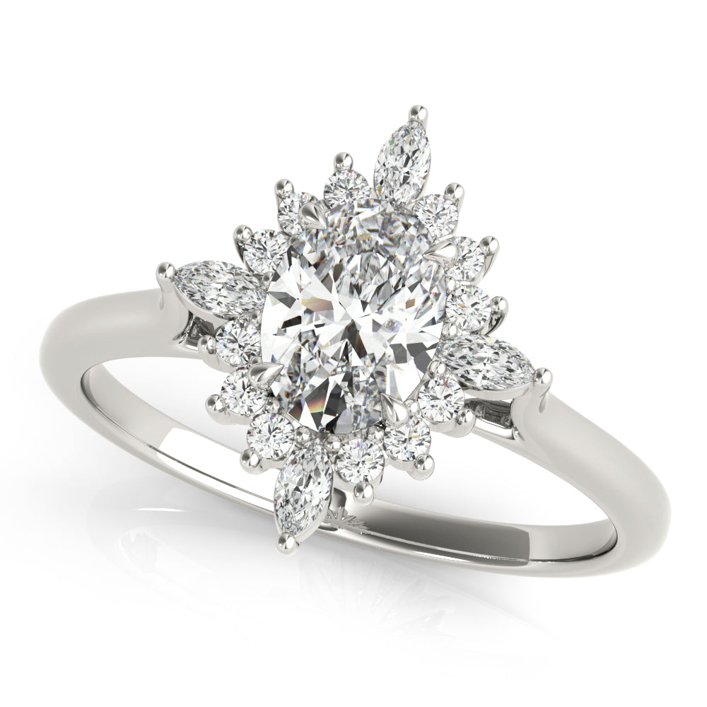 Oval-Cut Halo Engagement Ring