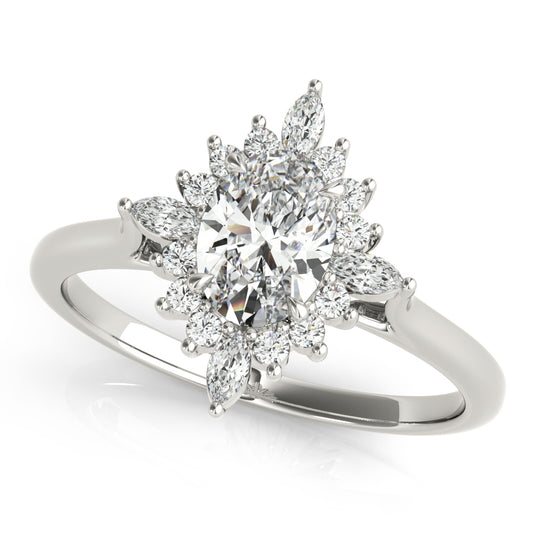 Oval-Cut Halo Engagement Ring