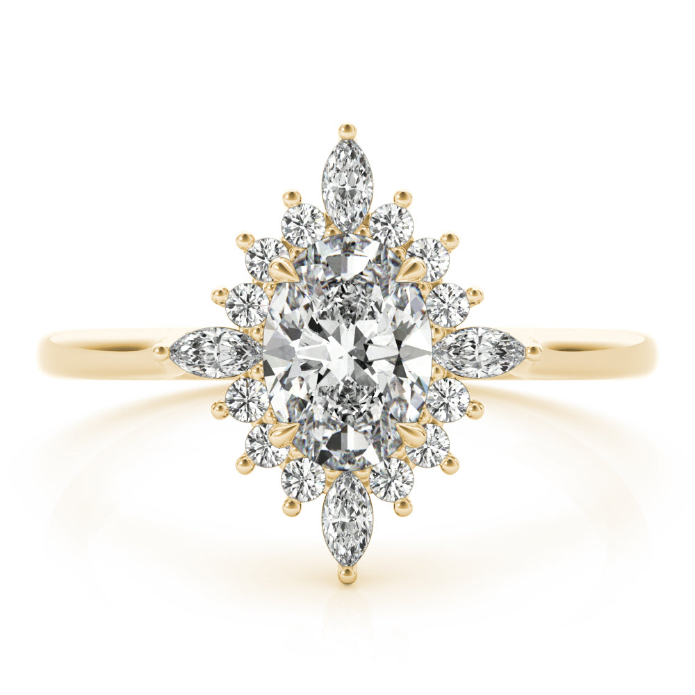 Oval-Cut Halo Engagement Ring