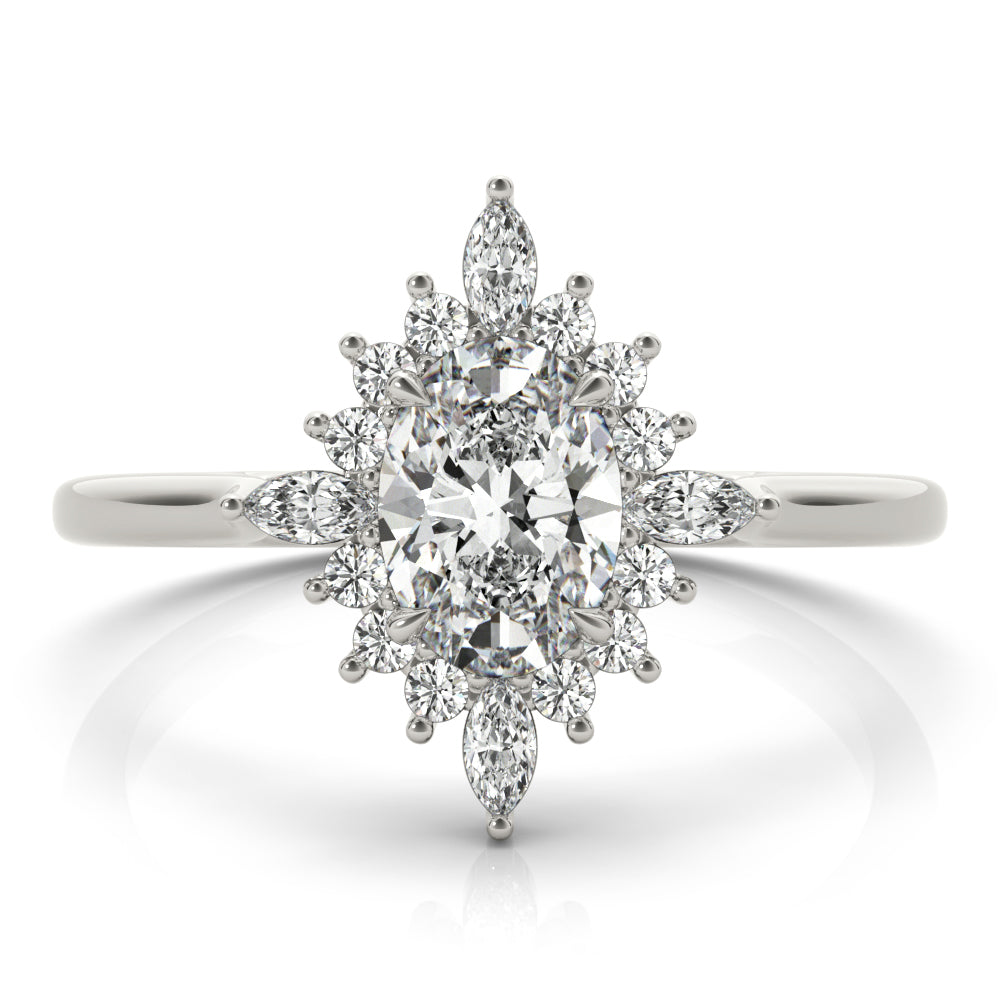 Oval-Cut Halo Engagement Ring