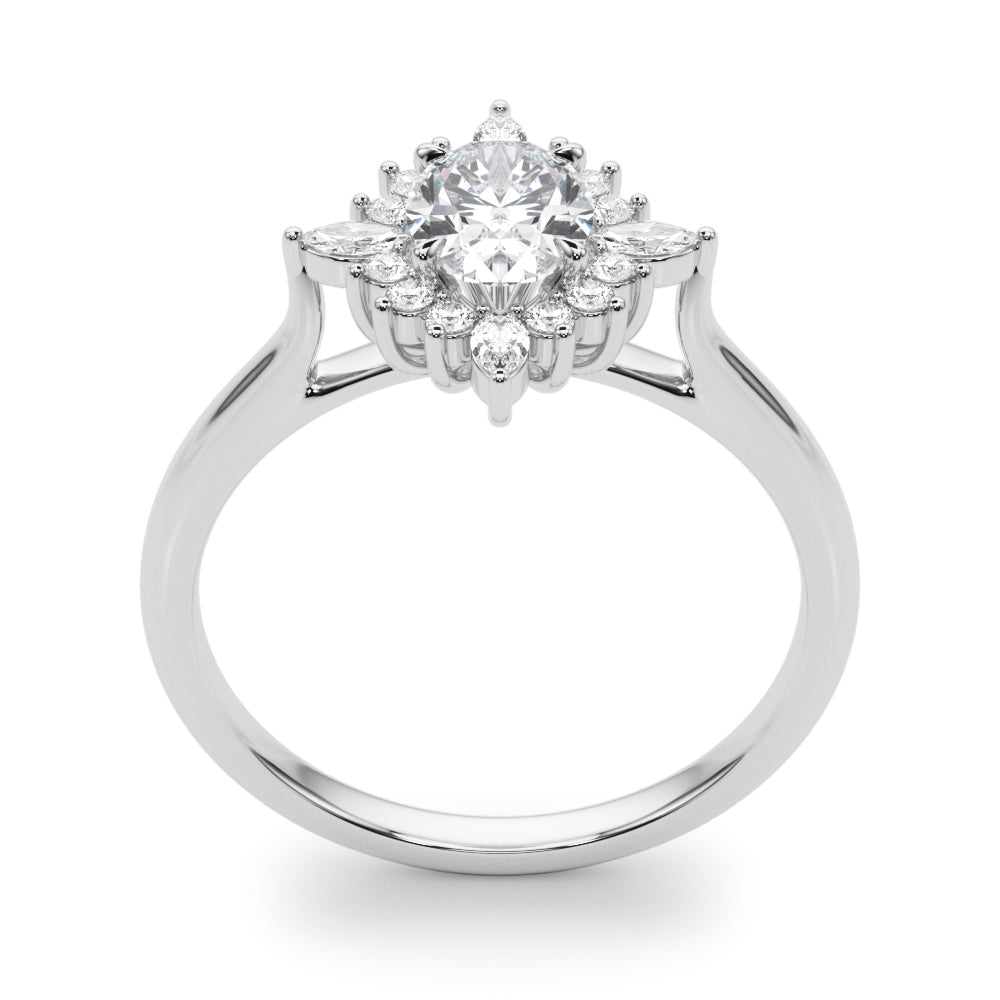 Oval-Cut Halo Engagement Ring