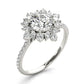 Mixed Shape Halo Round Engagement Ring