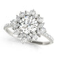 Mixed Shape Halo Round Engagement Ring