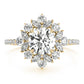Mixed Shape Halo Round Engagement Ring