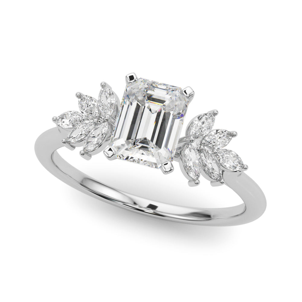 Scattered Marquise Engagement Ring