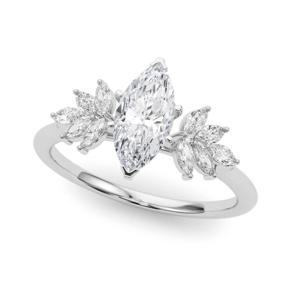 Scattered Marquise Engagement Ring