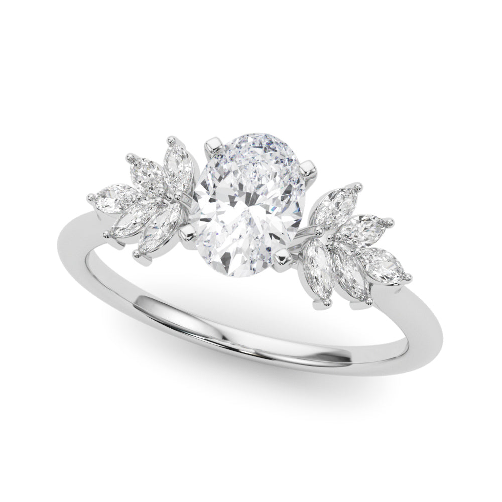Scattered Marquise Engagement Ring
