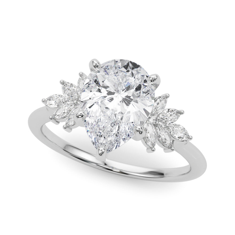Scattered Marquise Engagement Ring