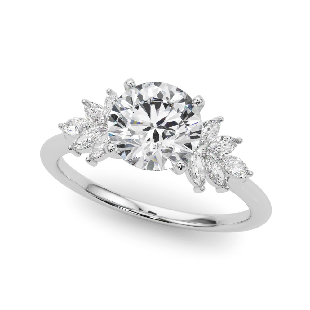 Scattered Marquise Engagement Ring