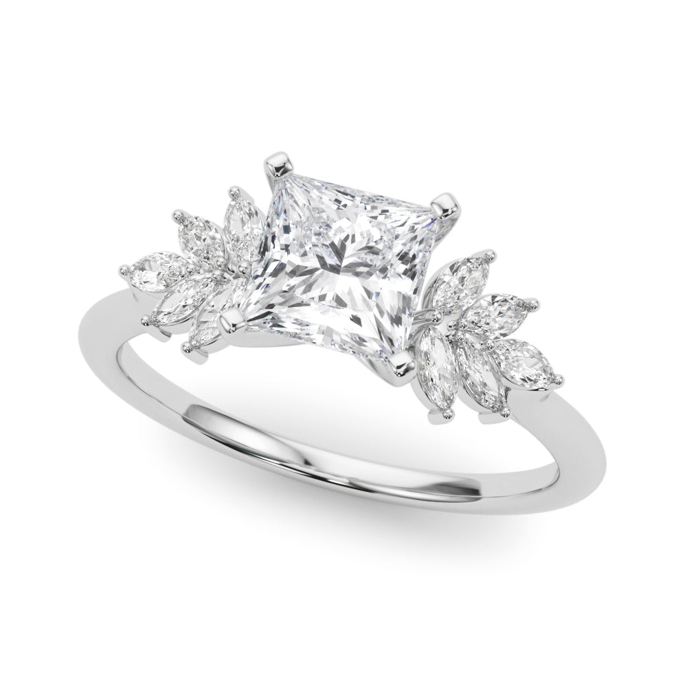 Scattered Marquise Engagement Ring