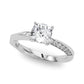 Single Row Twisted Prong Engagement Ring