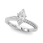 Single Row Twisted Prong Engagement Ring