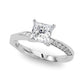 Single Row Twisted Prong Engagement Ring