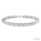 1/10 Ctw 'X' and Heart Shape Round Cut Diamond Bracelet in Sterling Silver