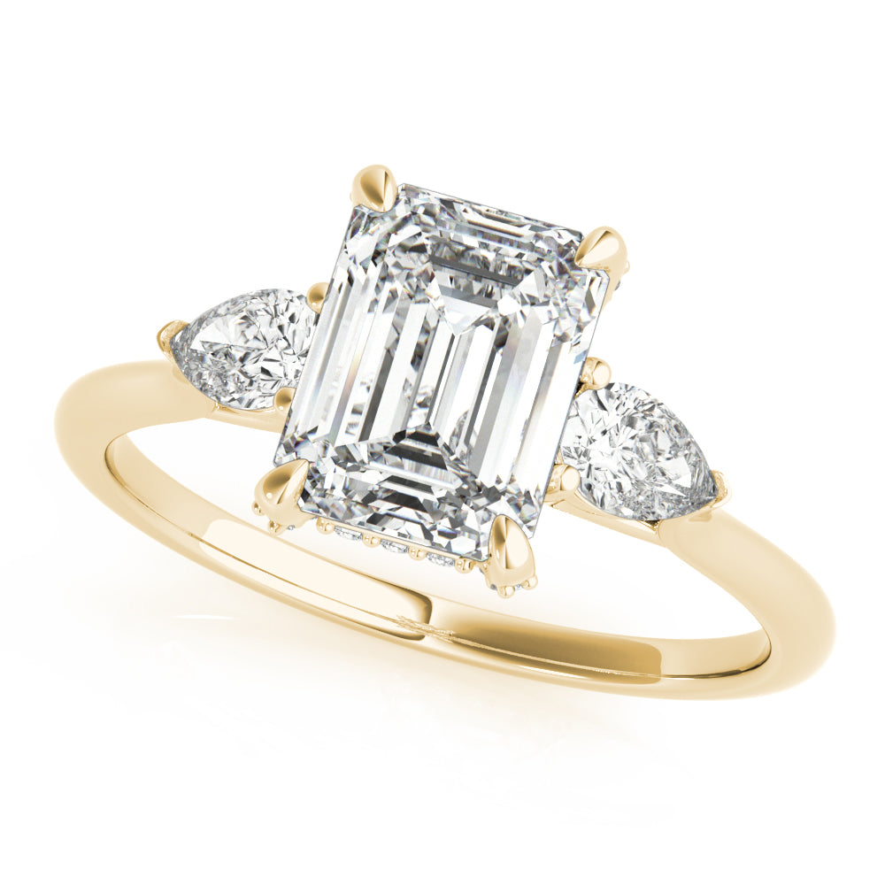 3-Stone Emerald Cut Engagement Ring