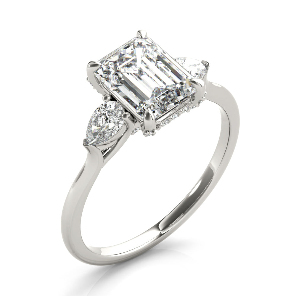 3-Stone Emerald Cut Engagement Ring