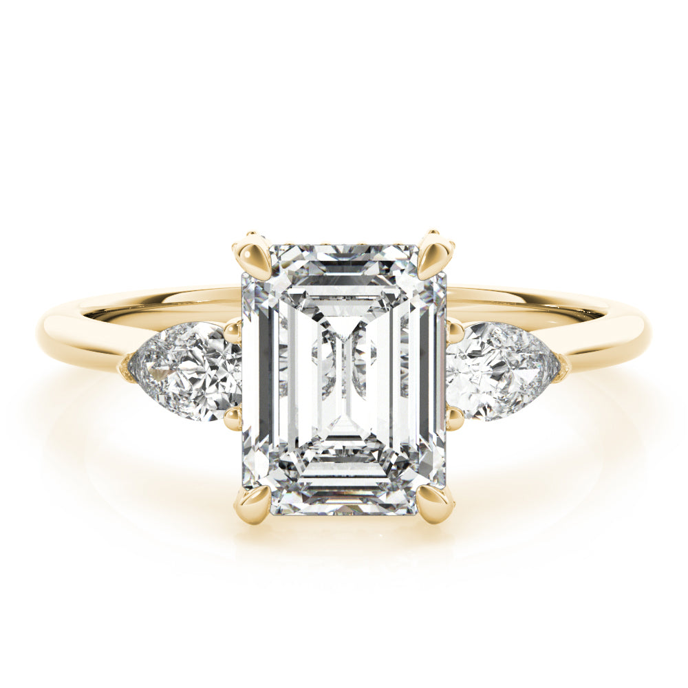 3-Stone Emerald Cut Engagement Ring