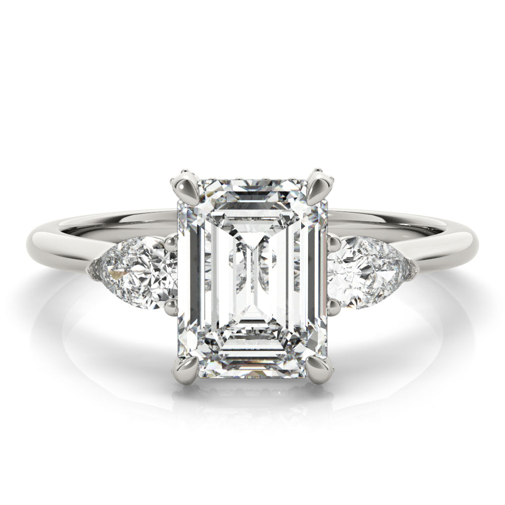 3-Stone Emerald Cut Engagement Ring