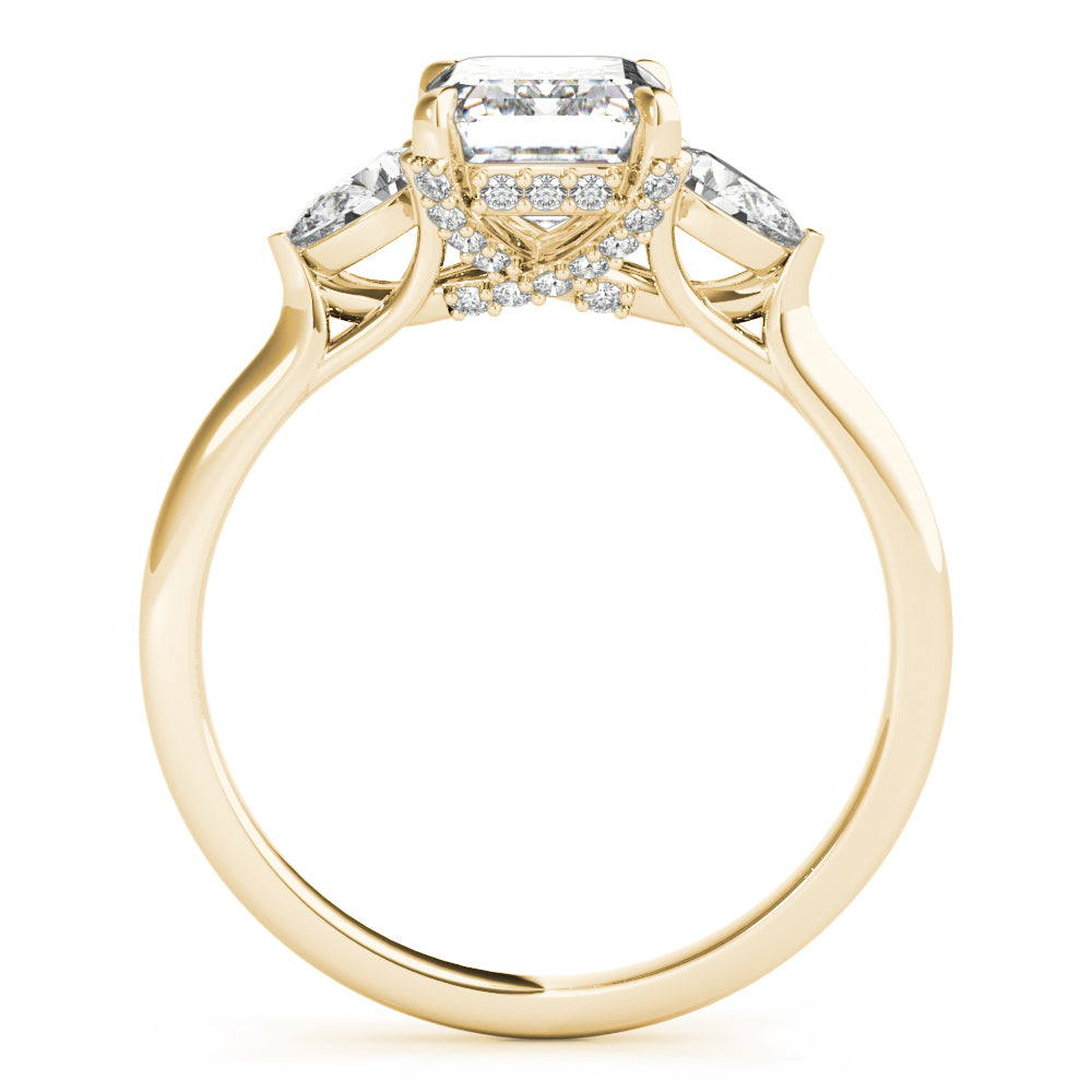 3-Stone Emerald Cut Engagement Ring