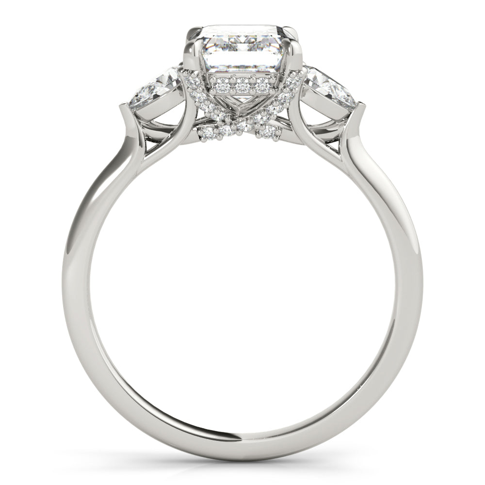 3-Stone Emerald Cut Engagement Ring