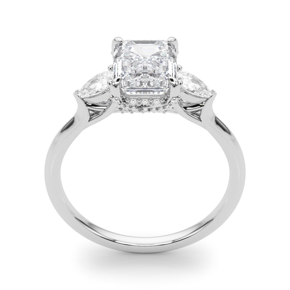 3-Stone Emerald Cut Engagement Ring