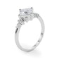 Scattered Diamond Princess Cut Engagement Ring
