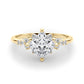Scattered Diamond Princess Cut Engagement Ring