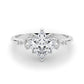 Scattered Diamond Princess Cut Engagement Ring