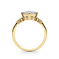 Scattered Diamond Princess Cut Engagement Ring