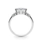 Scattered Diamond Princess Cut Engagement Ring