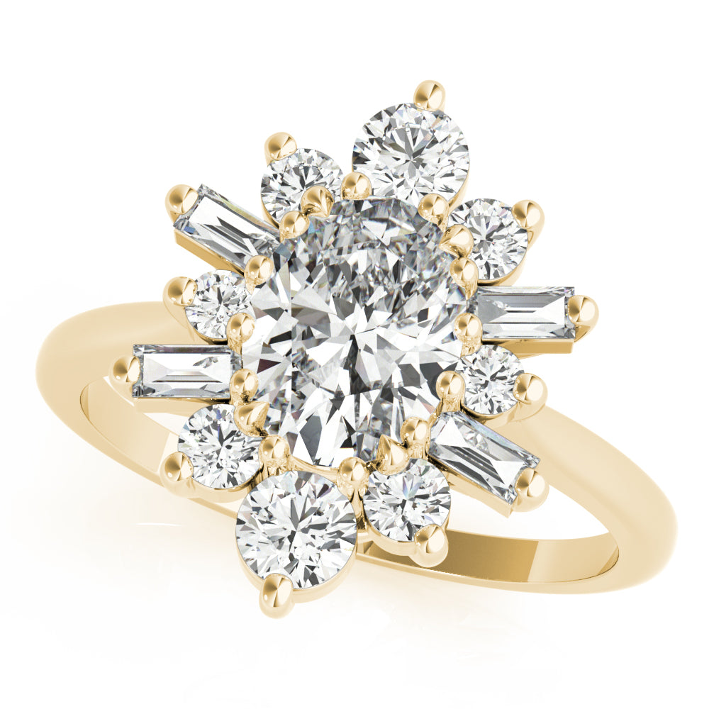 OVAL W/ RD & SB HALO FASHION RING