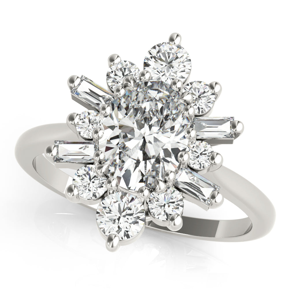 OVAL W/ RD & SB HALO FASHION RING