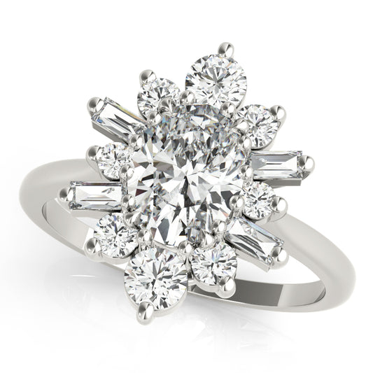 OVAL W/ RD & SB HALO FASHION RING