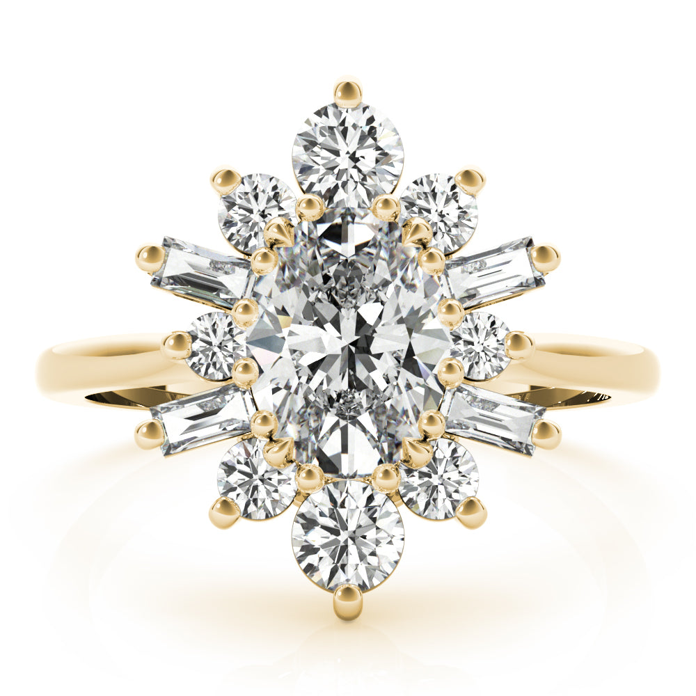 OVAL W/ RD & SB HALO FASHION RING
