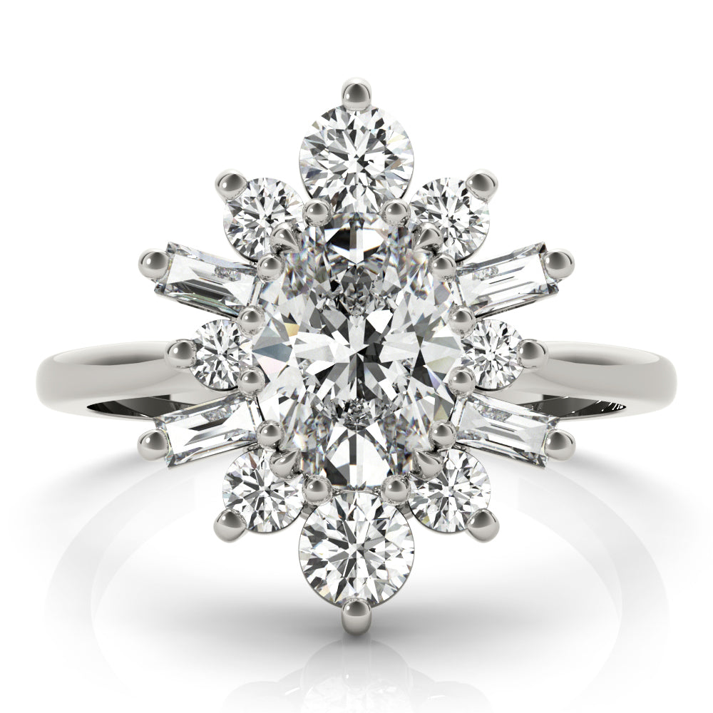 OVAL W/ RD & SB HALO FASHION RING