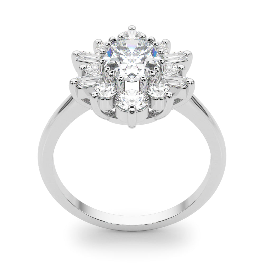 OVAL W/ RD & SB HALO FASHION RING