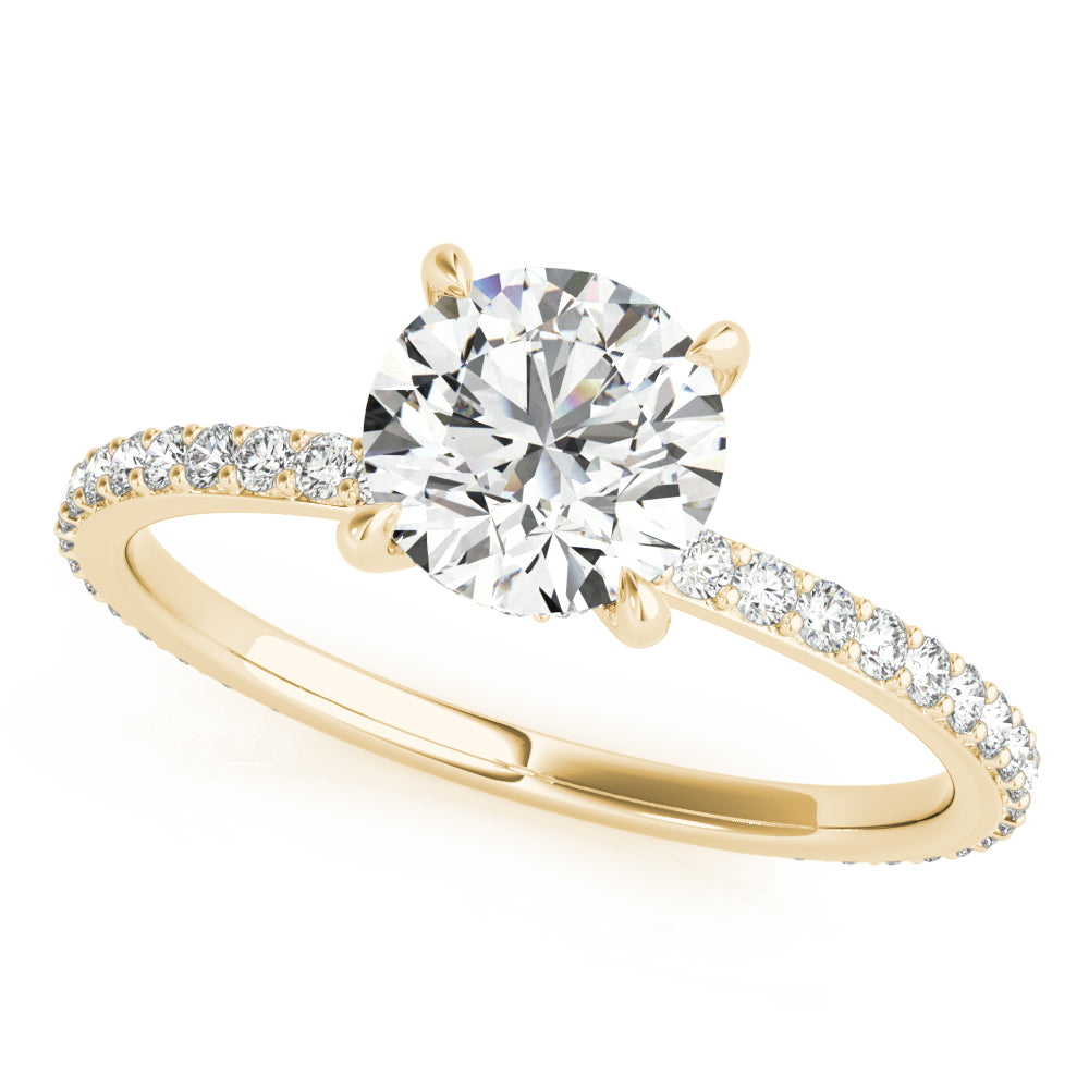Round Hidden Halo Engagement Ring