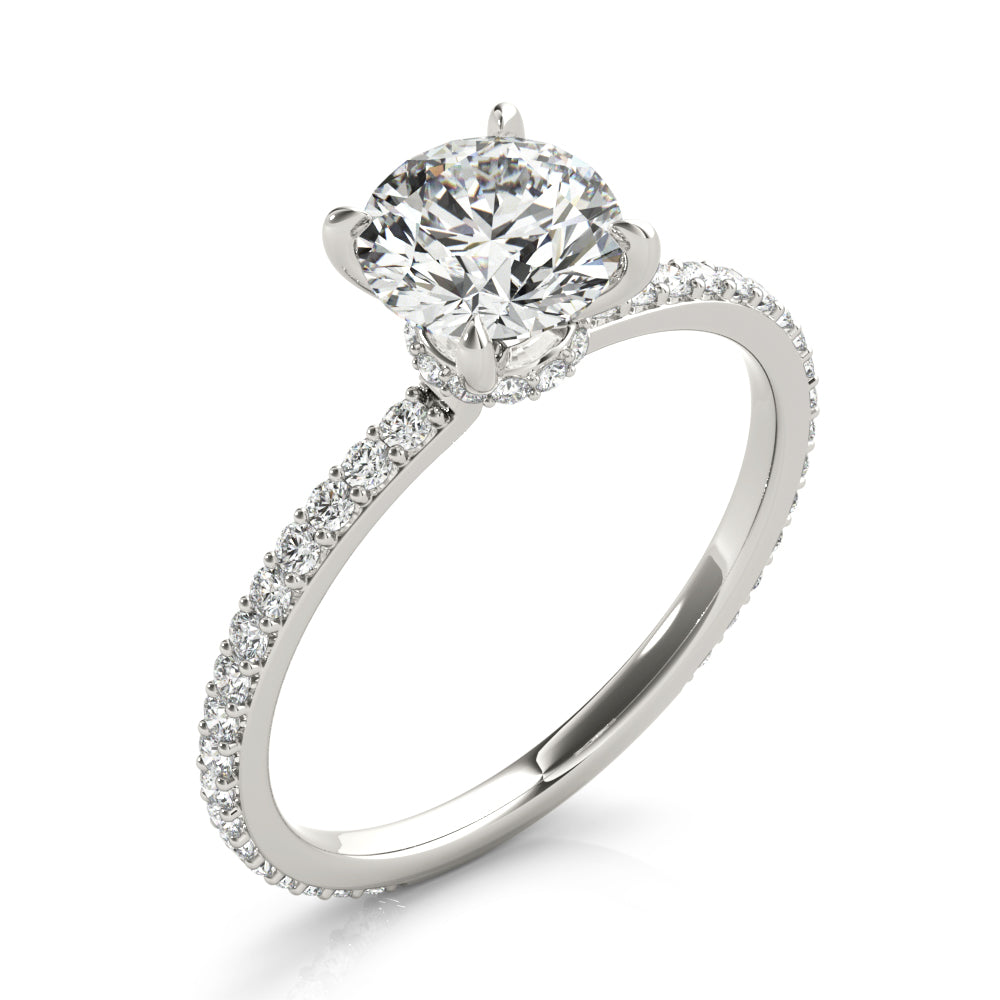 Round Hidden Halo Engagement Ring