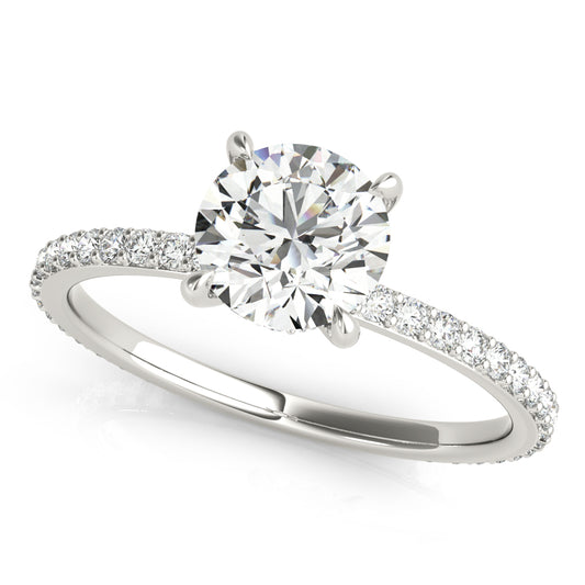 Round Hidden Halo Engagement Ring