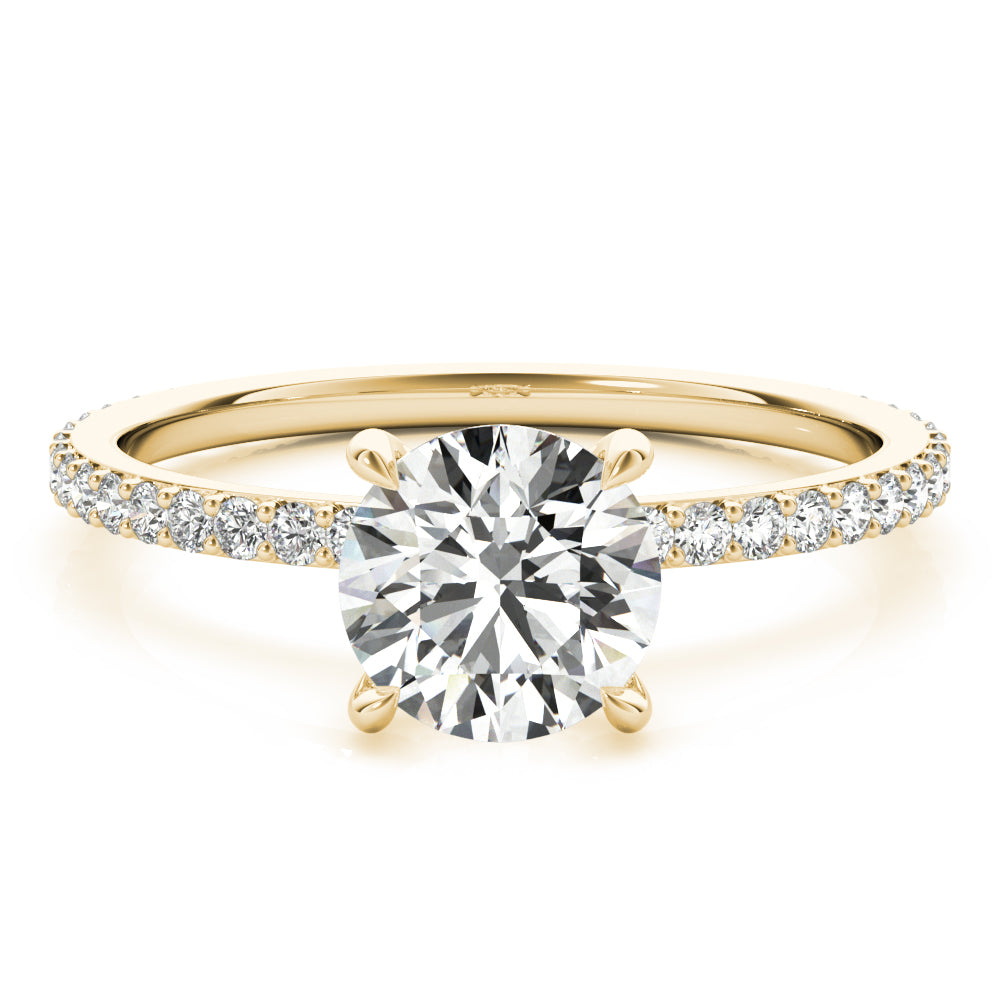 Round Hidden Halo Engagement Ring