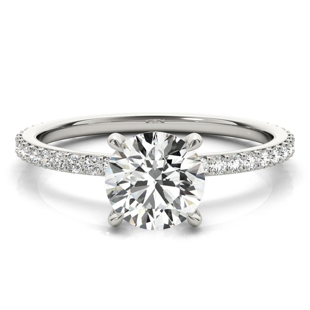 Round Hidden Halo Engagement Ring
