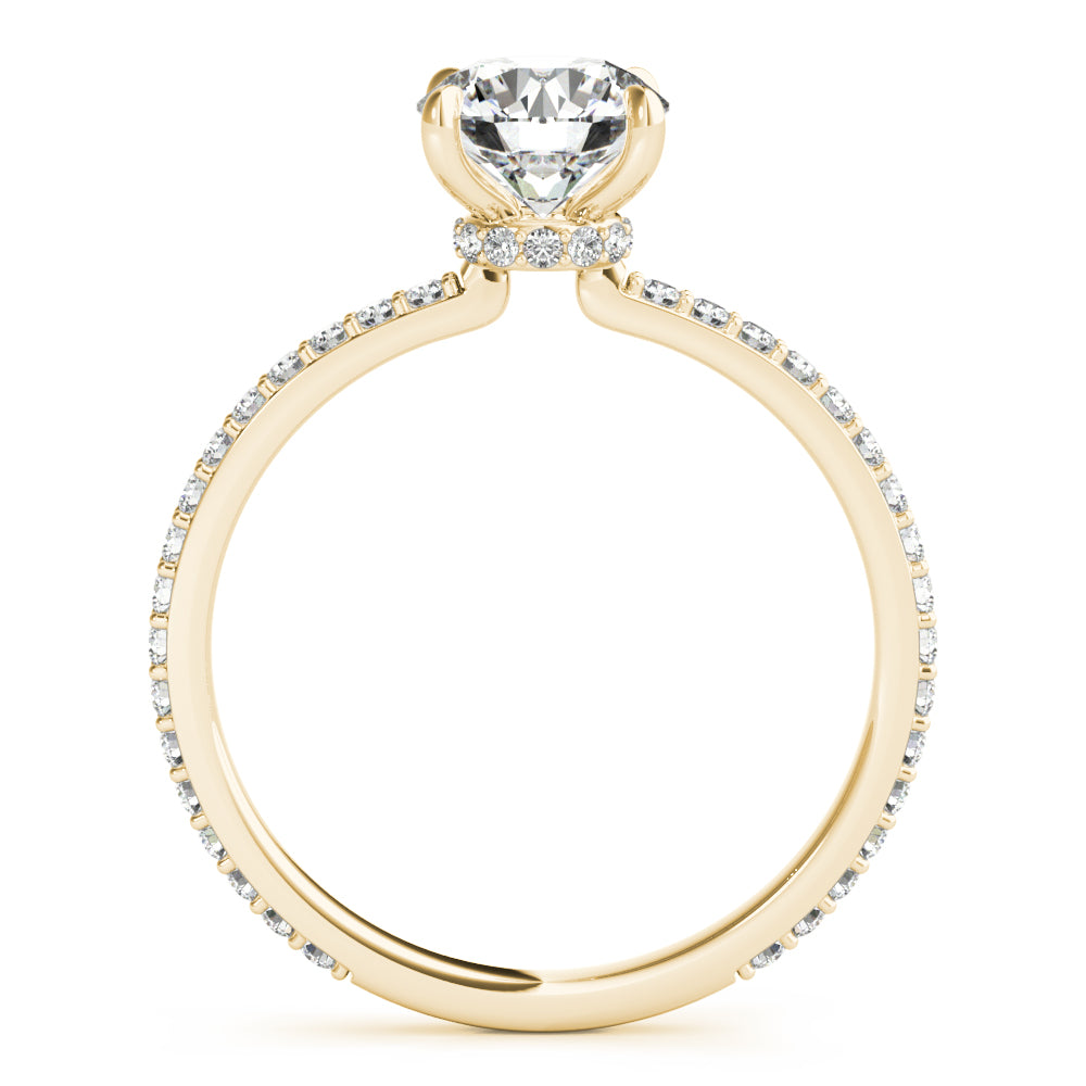Round Hidden Halo Engagement Ring