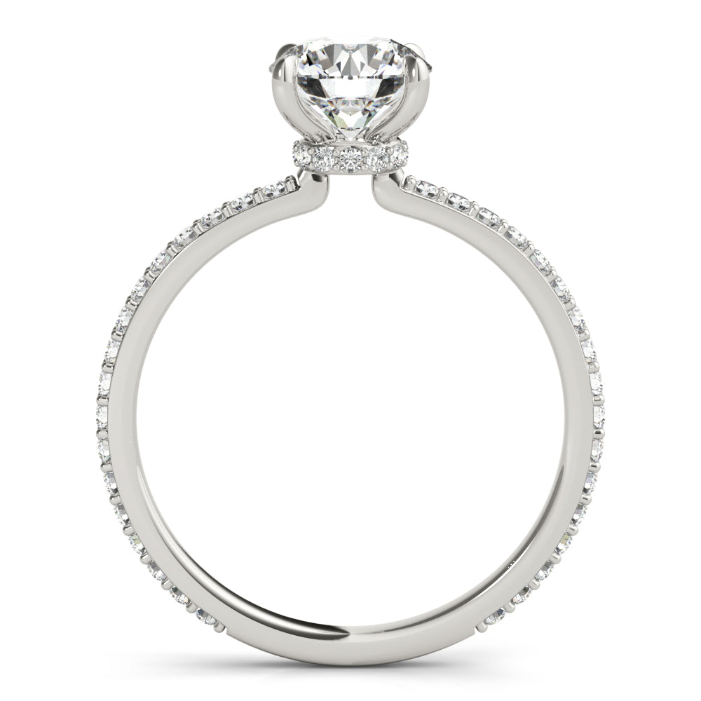 Round Hidden Halo Engagement Ring