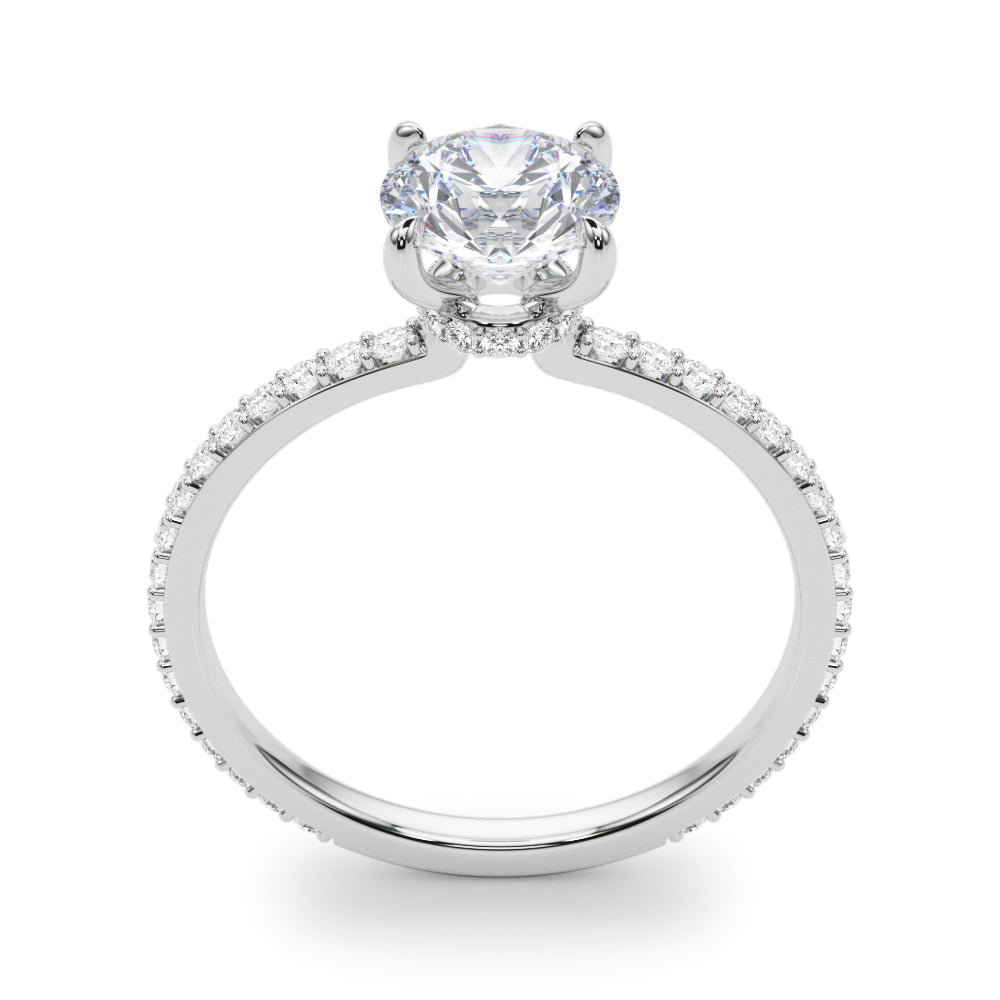 Round Hidden Halo Engagement Ring