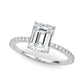 Emerald Cut Hidden Halo Engagement Ring